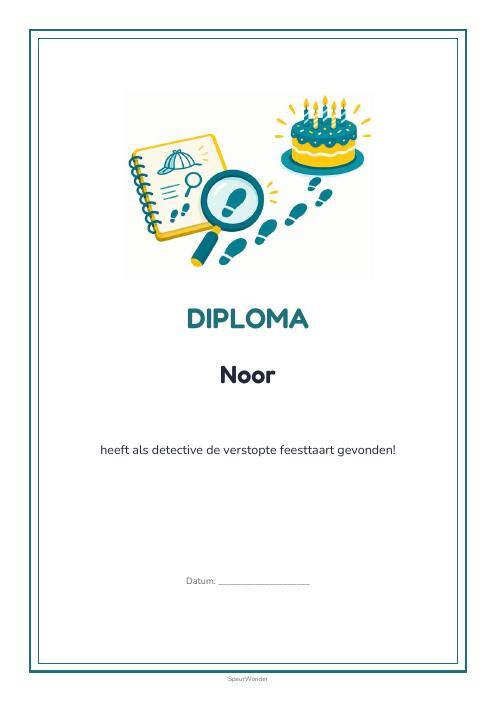 Diploma uit het Detectives-pakket
