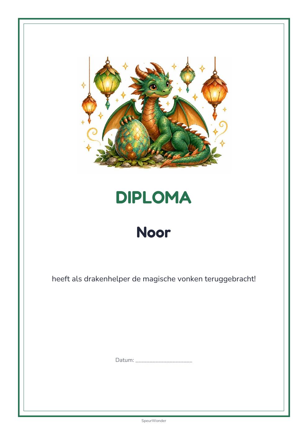 Diploma uit het Draken-pakket