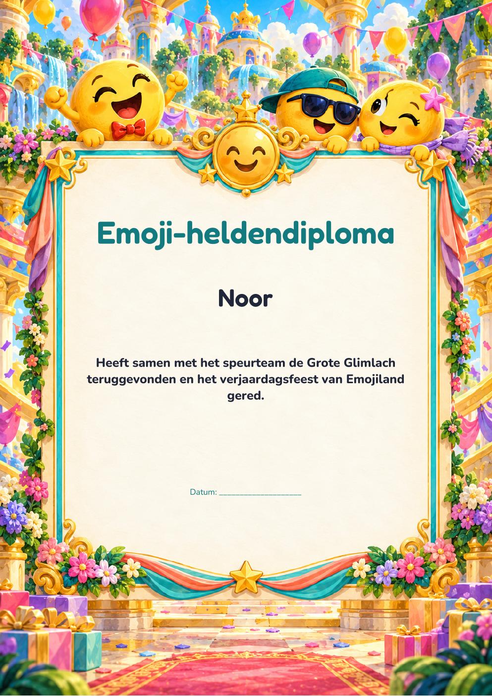Diploma uit het Emoji-pakket