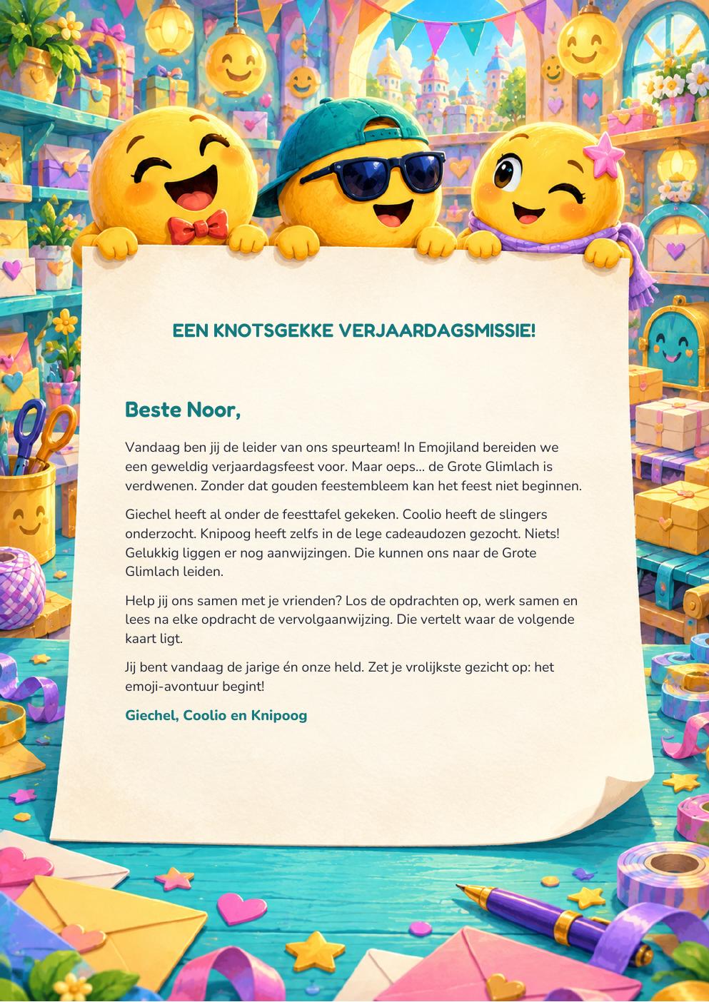 Openingsbrief uit het Emoji-pakket