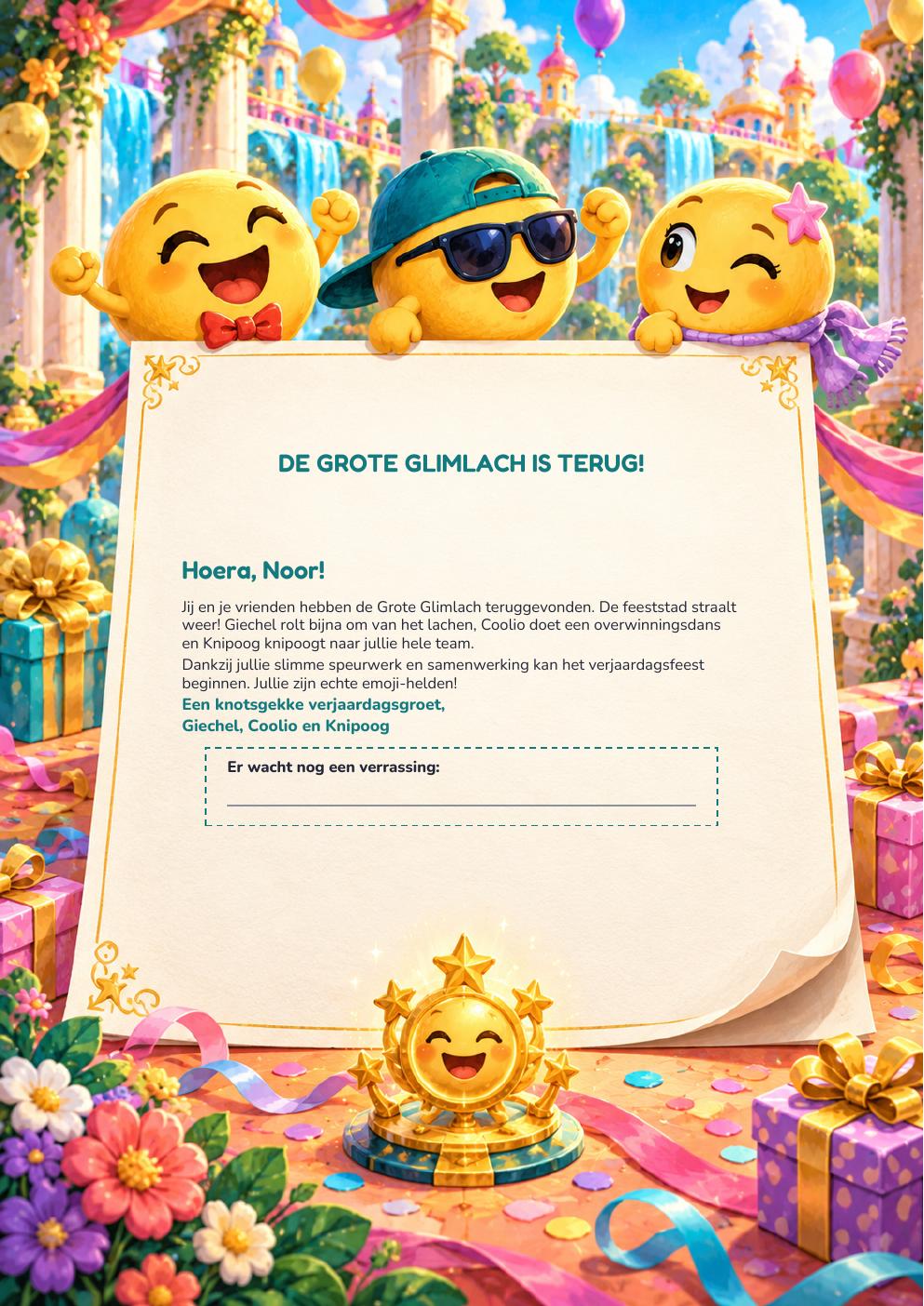 Slotbrief uit het Emoji-pakket