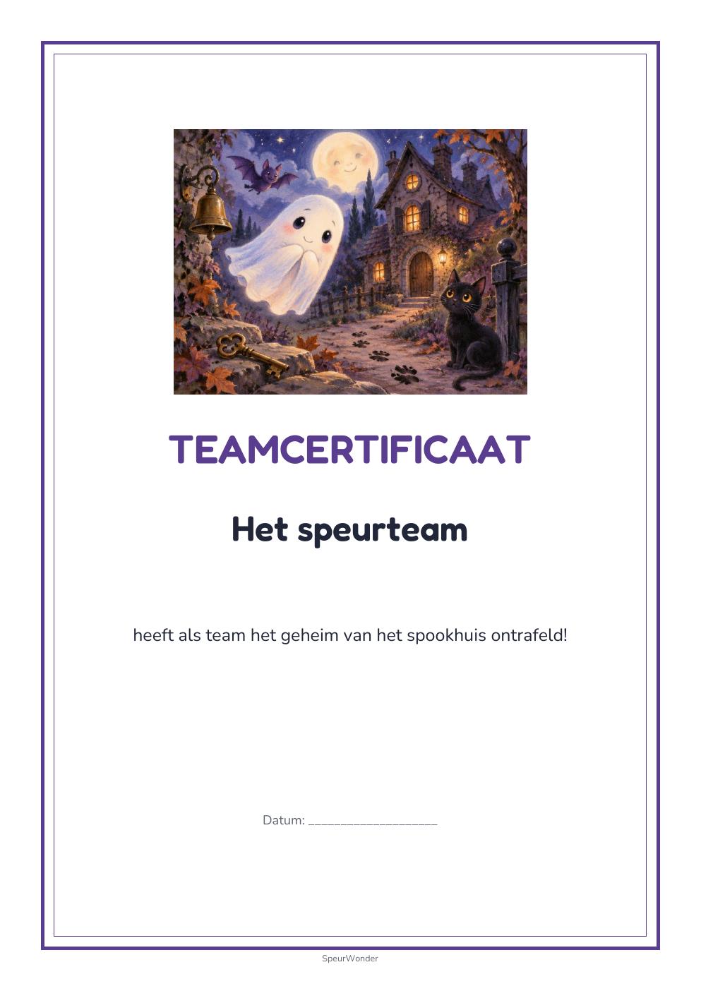 Diploma uit het Halloween: Spookhuis-pakket