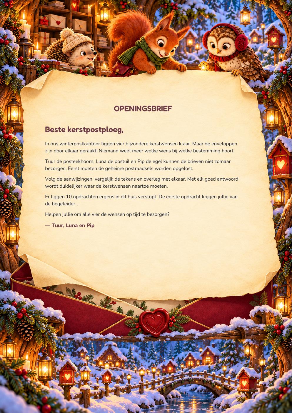Openingsbrief uit het Kerst: Geheime Kerstpost-pakket