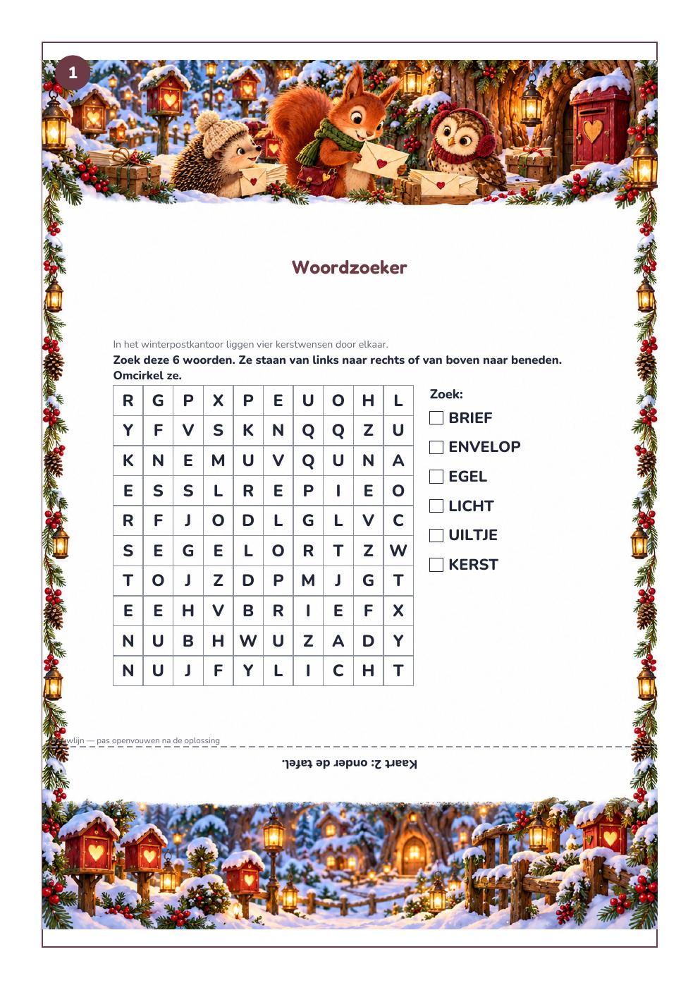 Opdrachtkaart uit het Kerst: Geheime Kerstpost-pakket