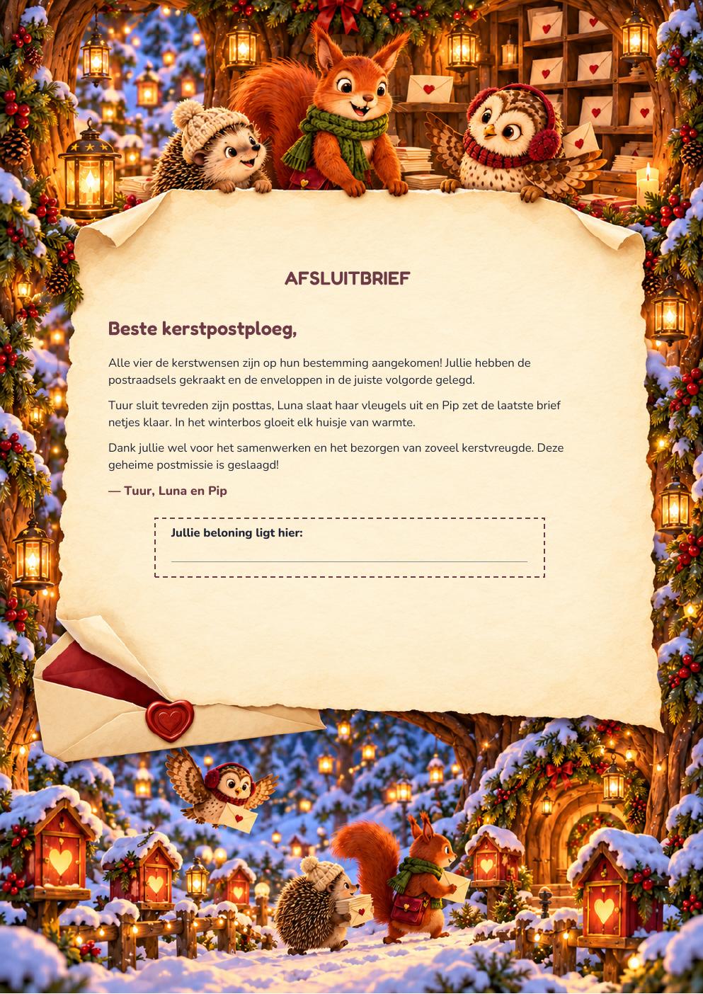 Slotbrief uit het Kerst: Geheime Kerstpost-pakket