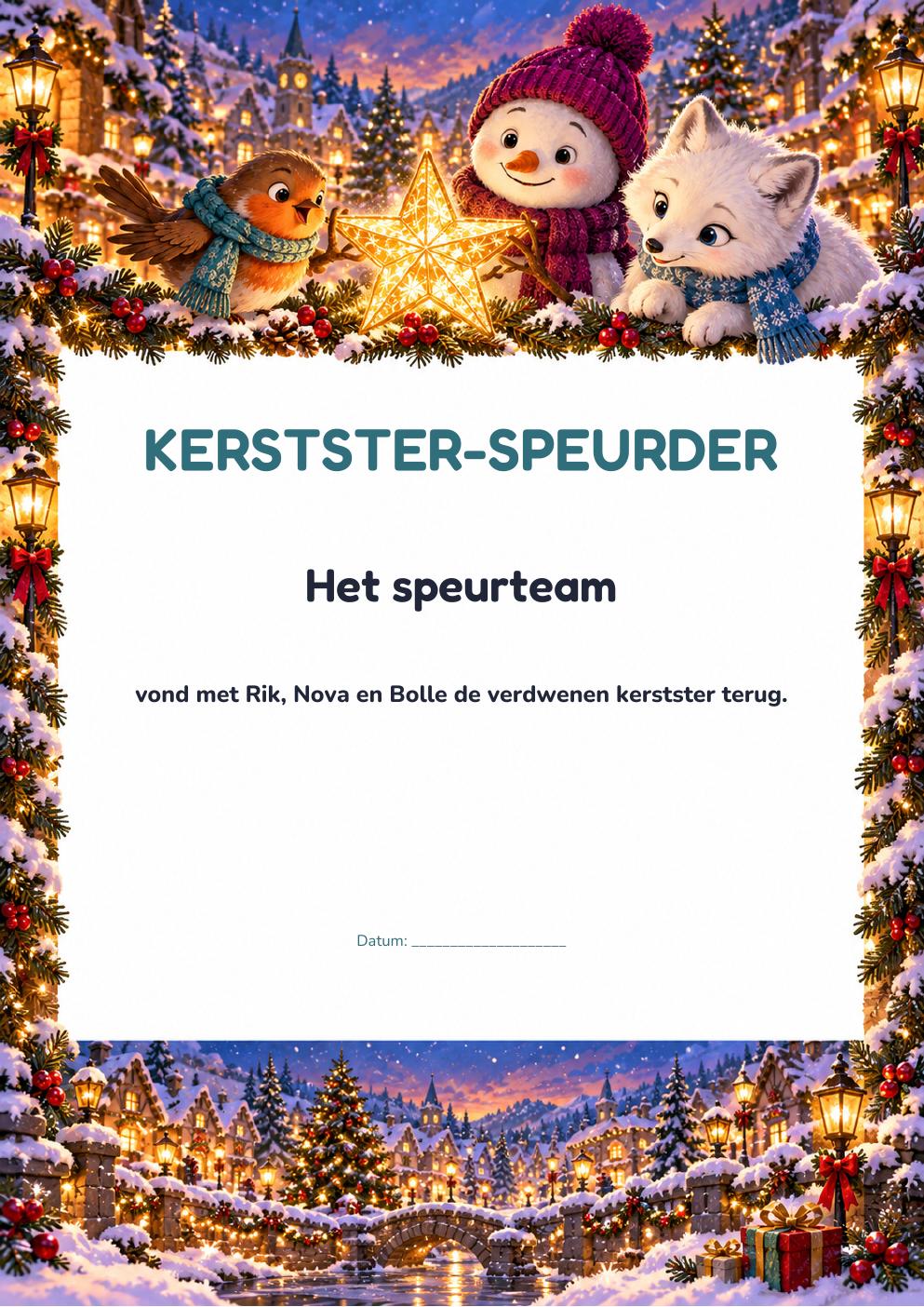 Diploma uit het Kerst: Kerstster-pakket