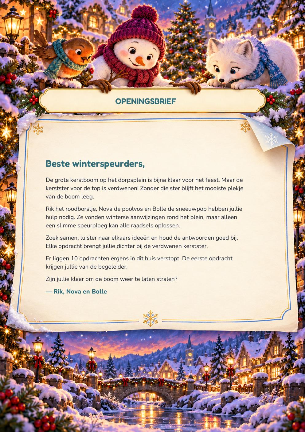 Openingsbrief uit het Kerst: Kerstster-pakket