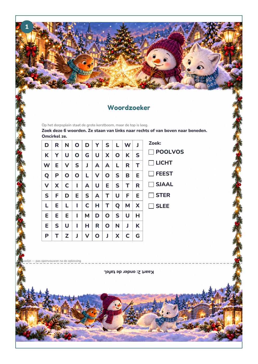 Opdrachtkaart uit het Kerst: Kerstster-pakket