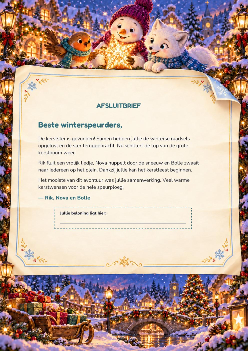 Slotbrief uit het Kerst: Kerstster-pakket