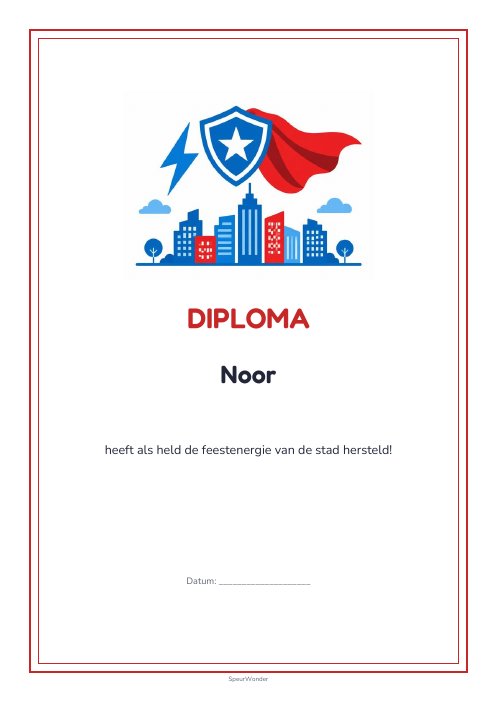Diploma uit het Superhelden-pakket