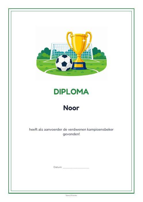 Diploma uit het Voetbal-pakket